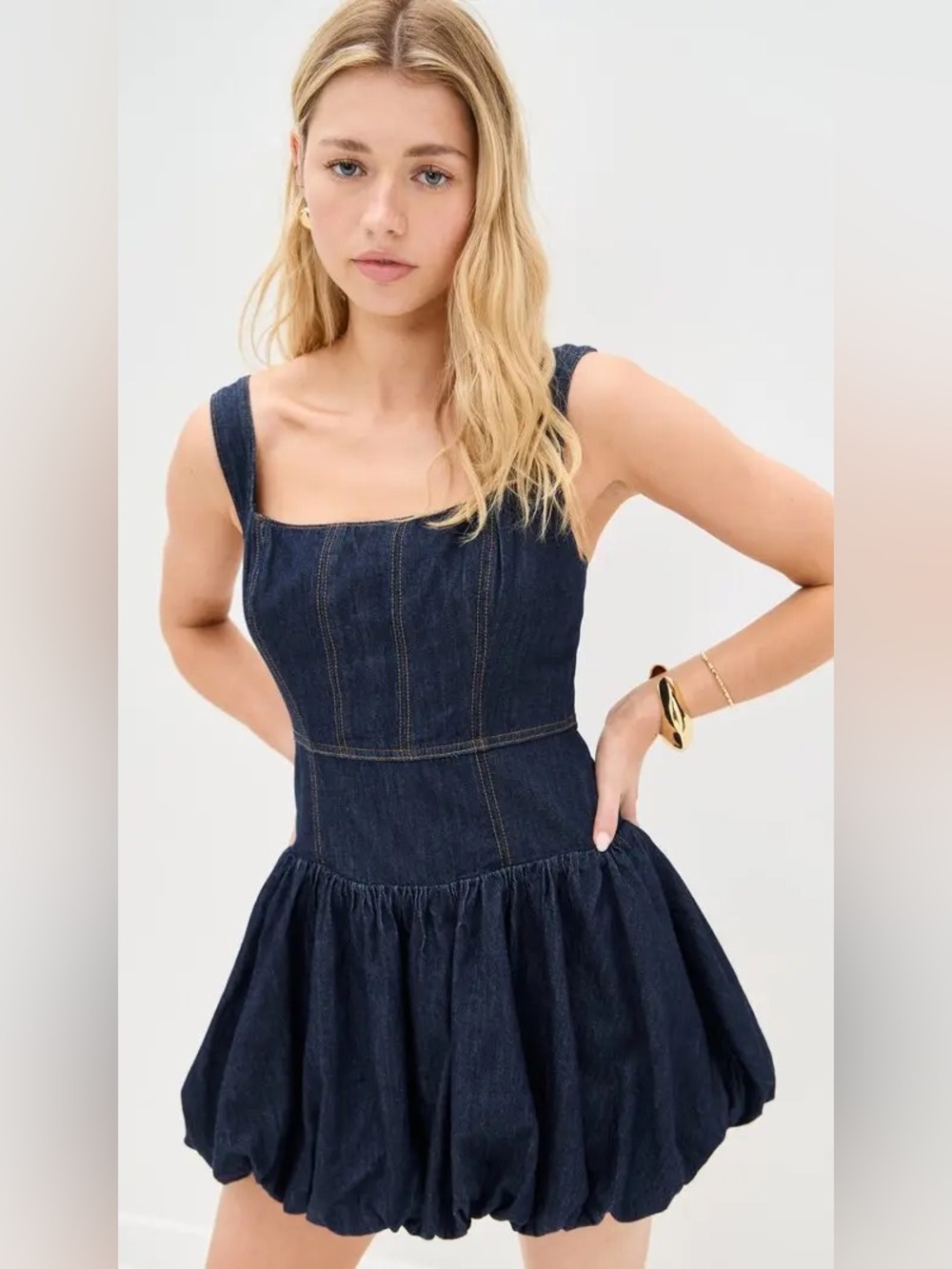 Reformation Delia Denim Mini Dress